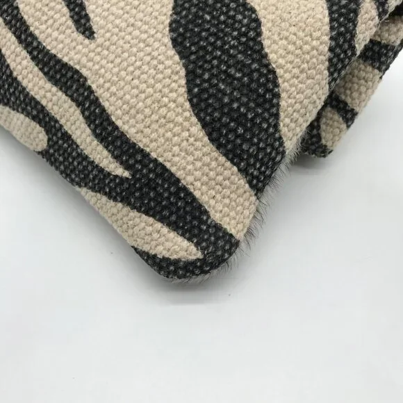 Bhrayna Zebra Design Fold Over Cotton & Leather Clutch - Picture 6 of 10
